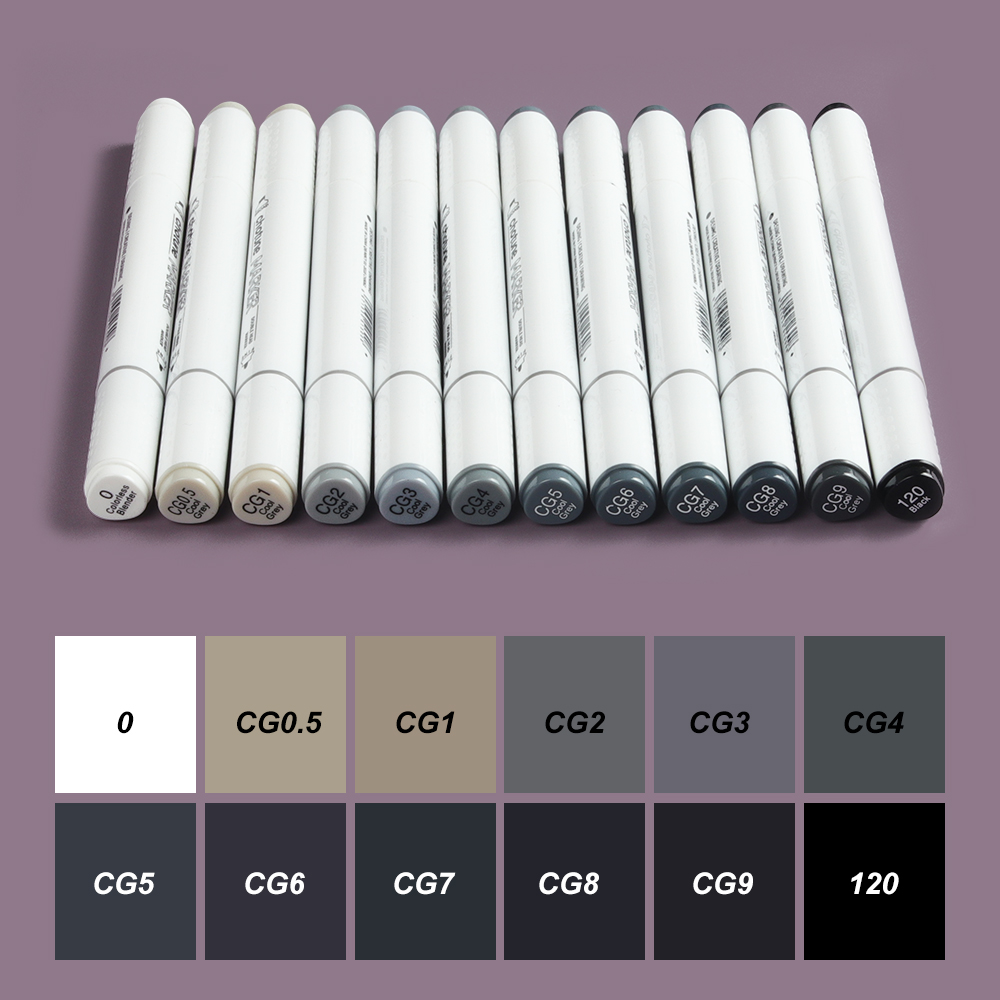 Copic Marker Sketch - THOTUNE-Stylo marqueur de tête, 12 couleurs,