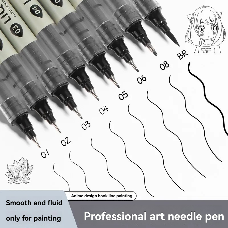 Copic Marker Sketch - Lot de 12 stylos feutres noirs,