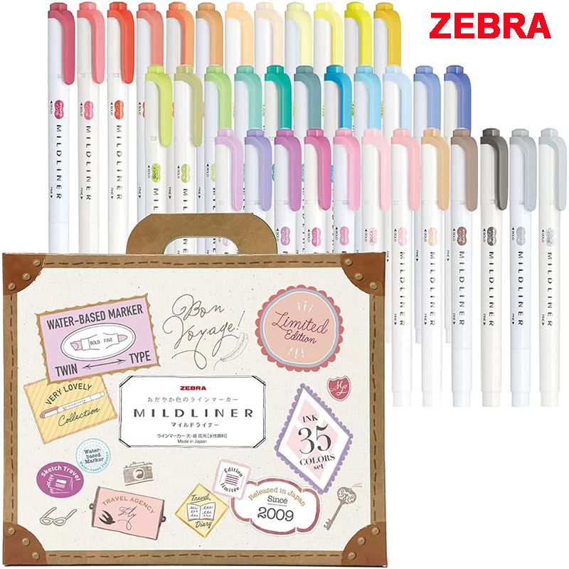 Zebra Pen Mildliner - Zèbre 25/35 couleurs ensemble de surligneurs