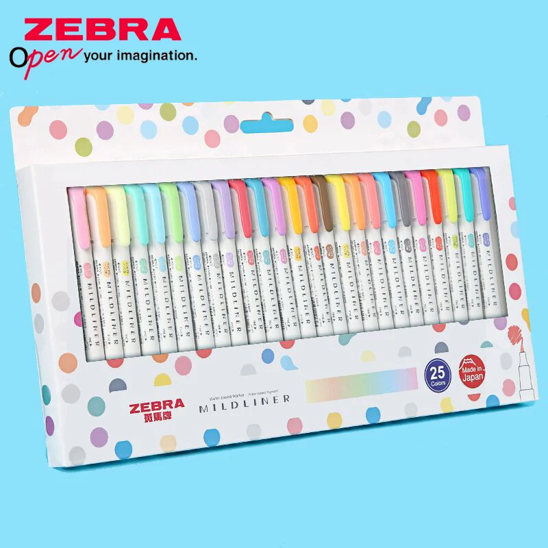 Zebra Pen Mildliner - Ensemble de stylos marqueurs à double