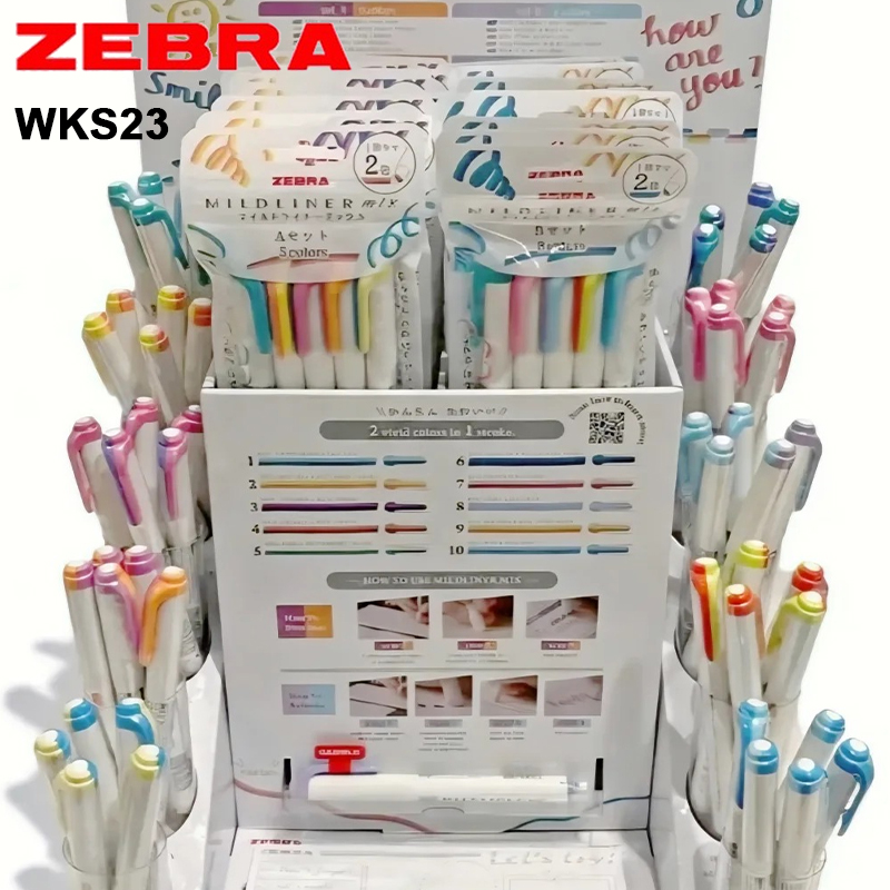 Zebra Pen Mildliner - Surligneurs Bicolores Zebra WKS23 Mildliner Mix,