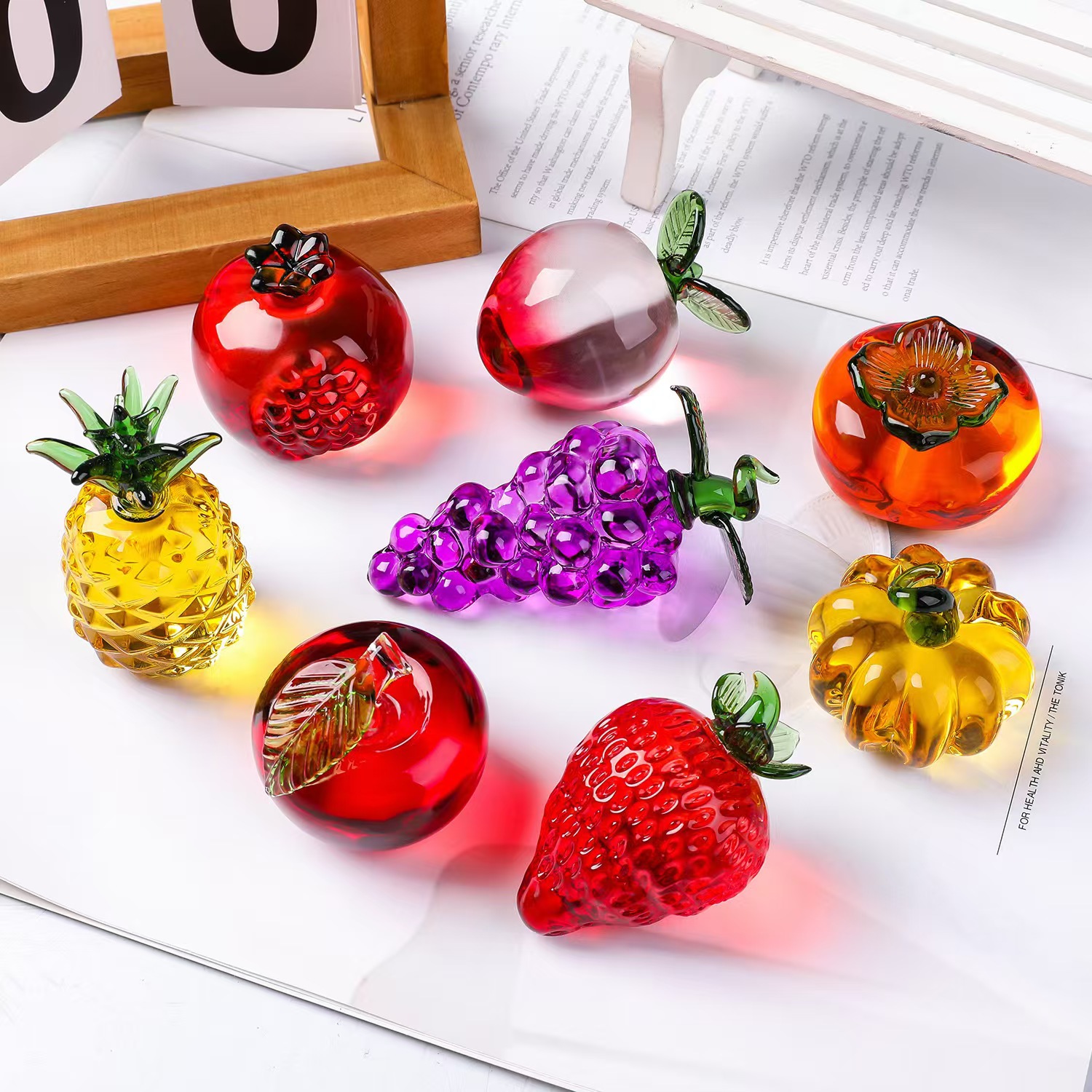 Paper Weight Crystal - Presse-papier à fruits en cristal avec