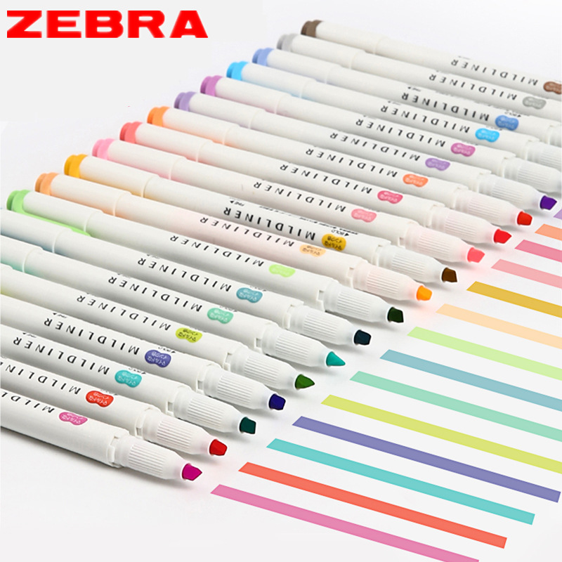 Zebra Pen Mildliner - Stylo d'écriture zèbre, ensemble de surligneurs