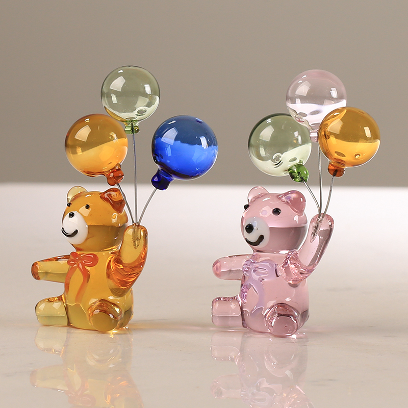 Paper Weight Crystal - Figurine d'ours en cristal avec trois