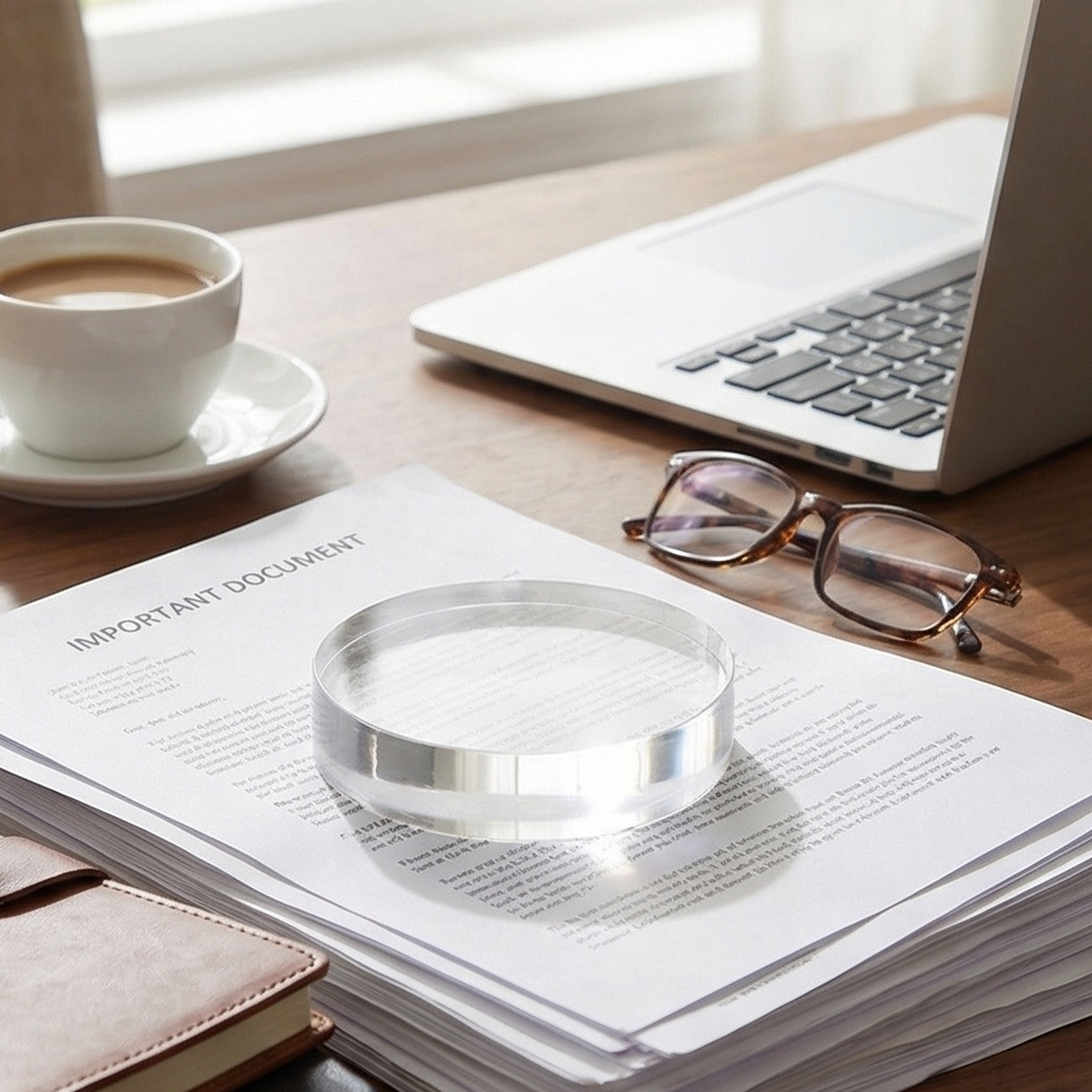 Presse-papier rond en verre cr - Paper Weight Crystal avis et prix