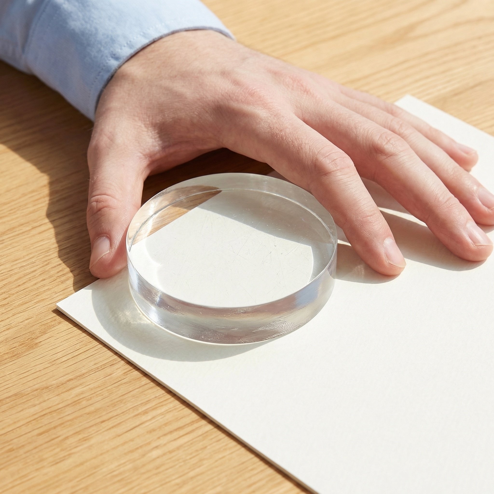 Presse-papier rond en verre cr - Paper Weight Crystal avis et prix